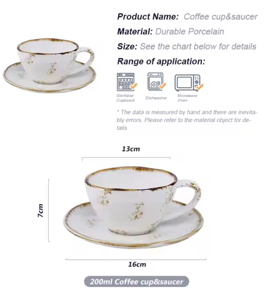 Hand-Painted Ceramic Tea Cups