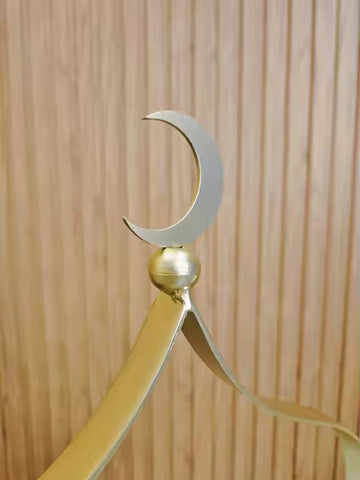 Masjid Shaped 3 Tiers  with plate Ceramic Gold Metal Cake Stand for Ramadan  by lux dishes