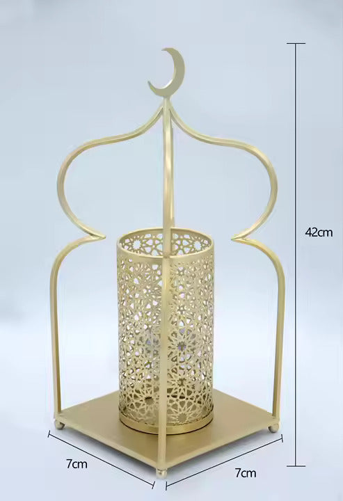 amadan Iron Lantern Masjid Shape Set of 3 Candle Holder Hand-made by lux dishes