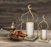 amadan Iron Lantern Masjid Shape Set of 3 Candle Holder Hand-made by lux dishes