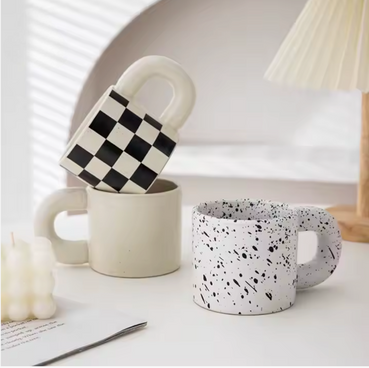 Unique handmade Style Fat Round Handle  by lux dishes