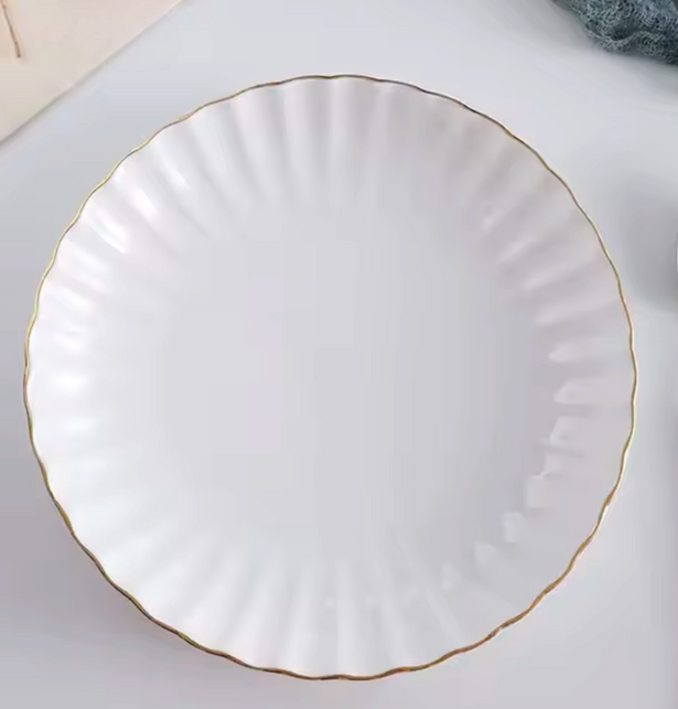 white plate by lux dishes