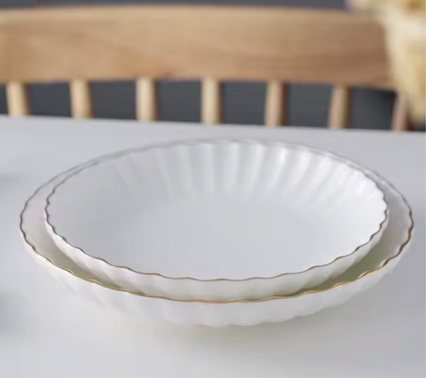 white plate by lux dishes