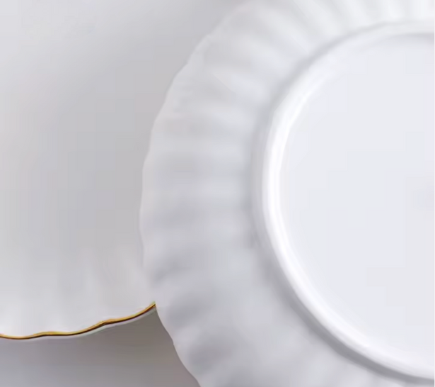 white plate by lux dishes