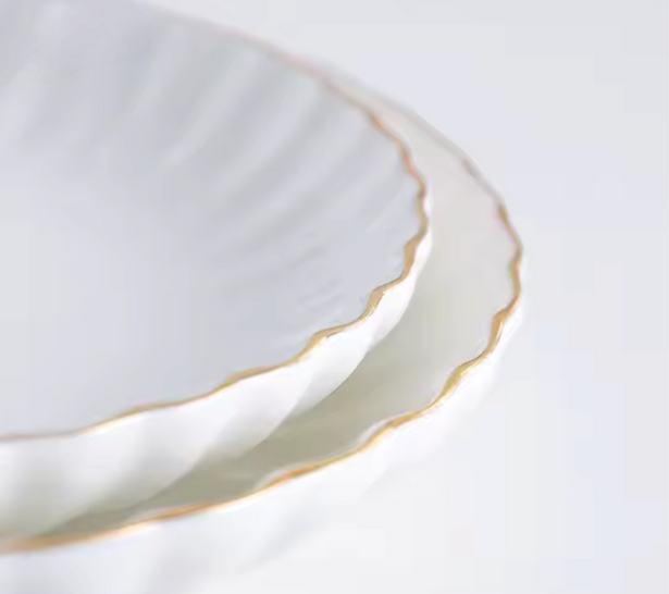 white plate by lux dishes