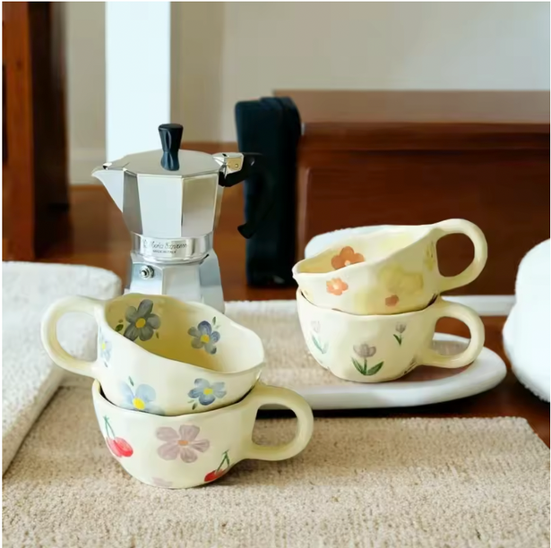 Handmade  Floral Mugs by lux dishes