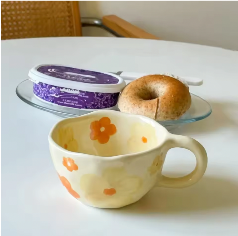 Handmade  Floral Mugs