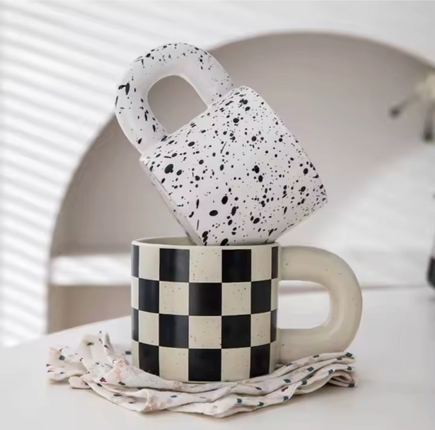 Unique handmade Style Fat Round Handle  by lux dishes